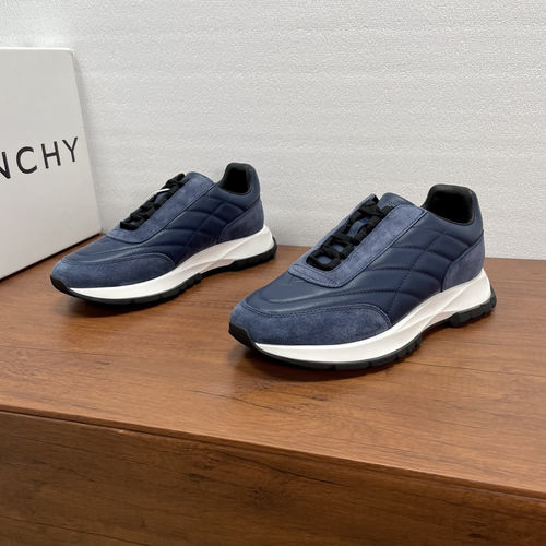 Givenchy Blue Trainers Leather Sneakers With Rubber Sole