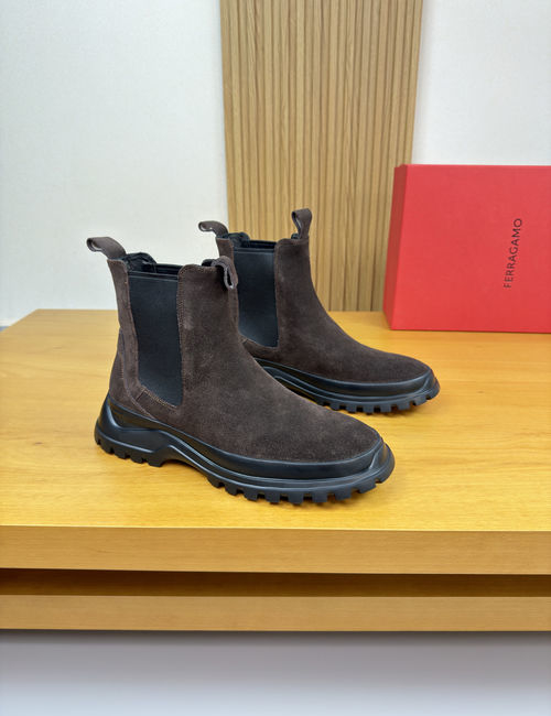 Ferragamo Suede Cowhide High-top Shoes