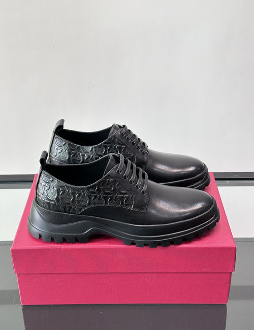 Ferragamo Genuine Leather Dress Shoes With Non-slip Soles