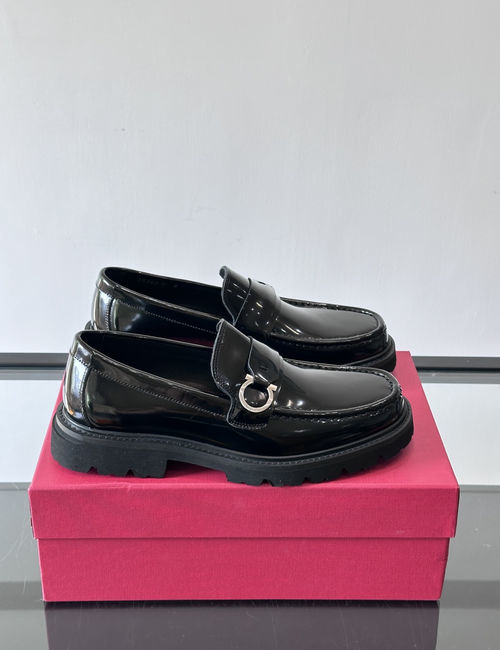 Ferragamo Genuine Leather Dress Shoes With Non-slip Soles