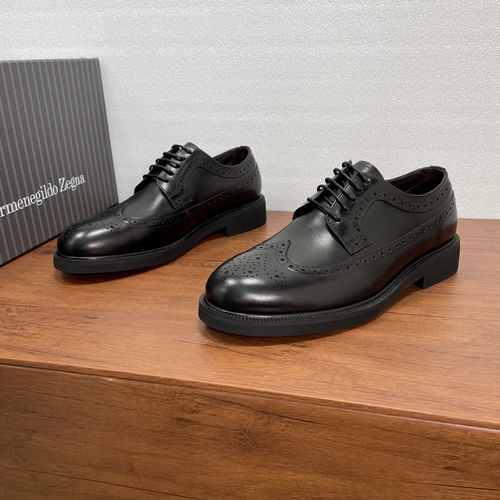 Zegna Brogue Calfskin Dress Shoes