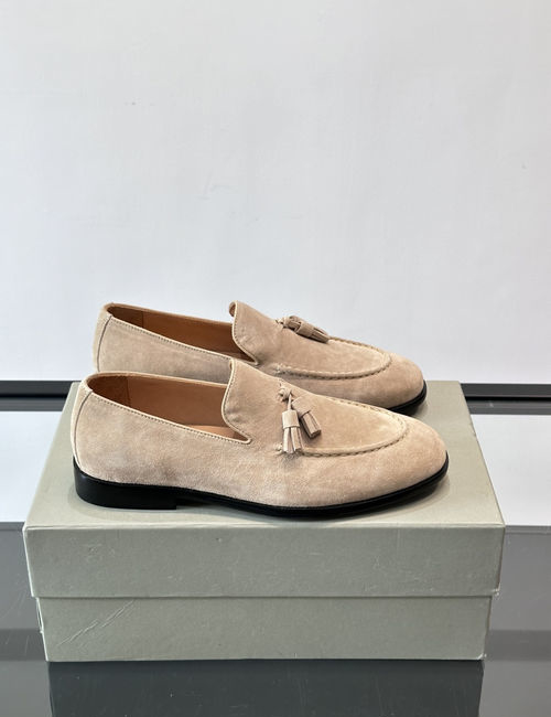 Brunello Cucinelli BC Tassel Suede Loafer Leather Shoes