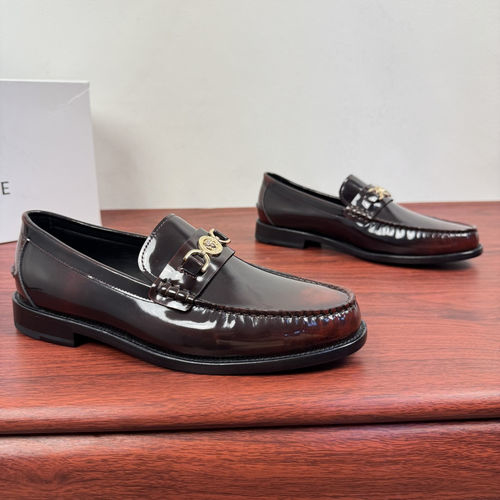 Versace Genuine Leather Burgundy Gradient Loafers