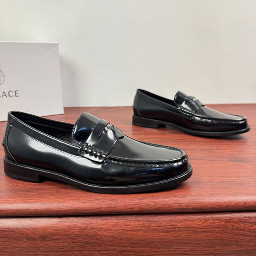 Versace Patent Leather Loafers With Medusa Emblem