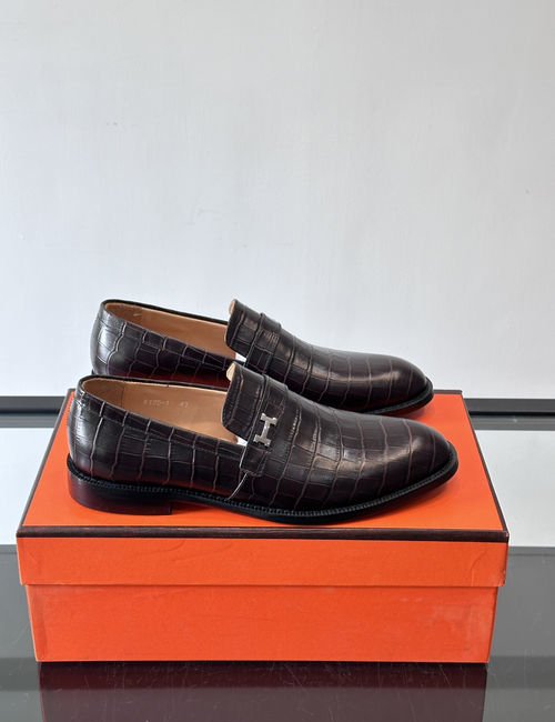 Hermes Classic Leather Loafers Shoes
