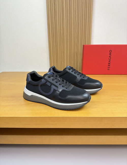 Ferragamo Premium Casual Sneakers Leather Upper