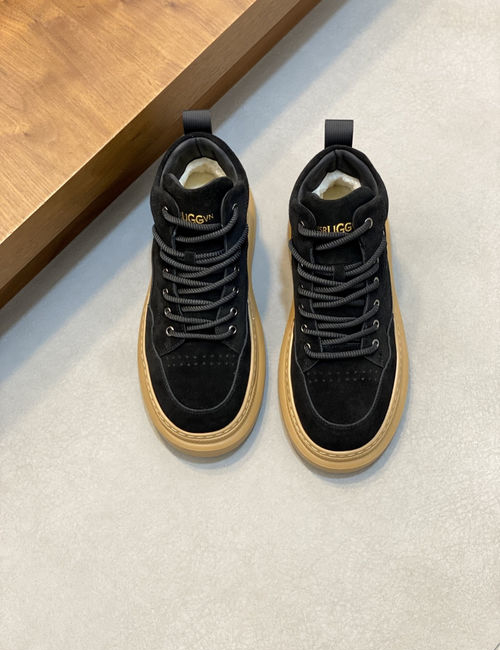 UGG Lace-up Thick-soled Sneakers With Sheepskin Lining