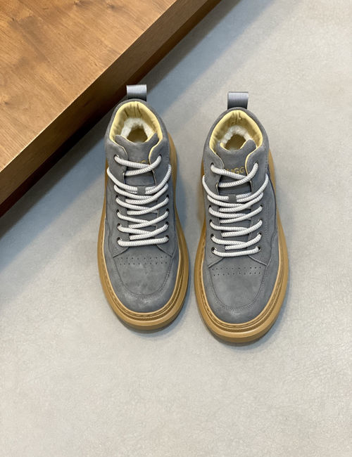 UGG Lace-up Thick-soled Sneakers With Sheepskin Lining