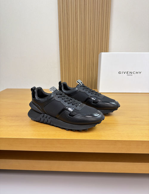 Givenchy Stitched Leather Canvas Casual Sneakers