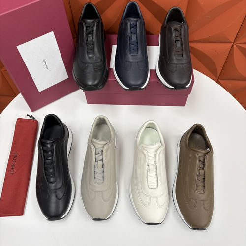 John Lobb Calfskin Casual Sneakers Comfortable Versatile