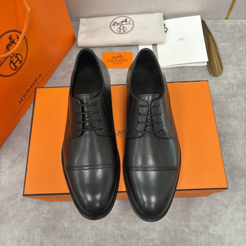 Hermes Three-piece Oxford Shoes Leather Sole