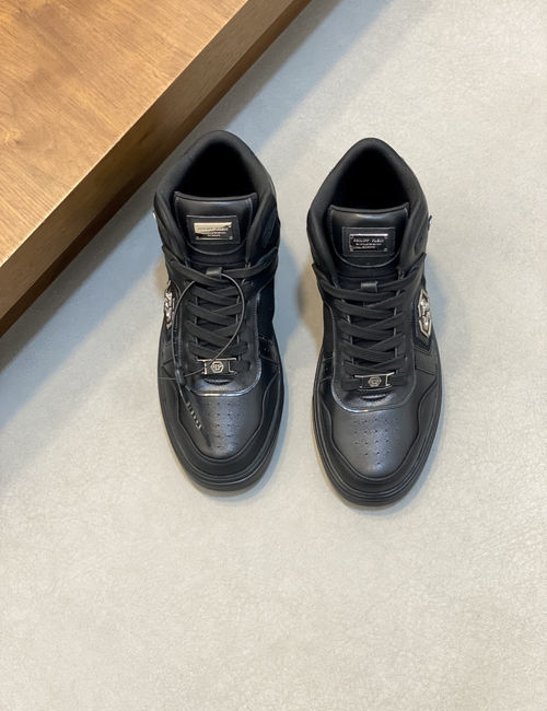 Philipp Plein Cowhide High-top Sneakers With Breathable Lining