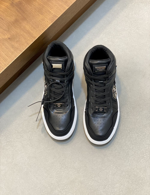 Philipp Plein Cowhide High-top Sneakers With Breathable Lining