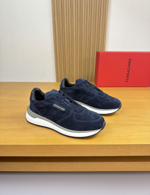 Ferragamo Casual Sneakers With Suede Cowhide Upper