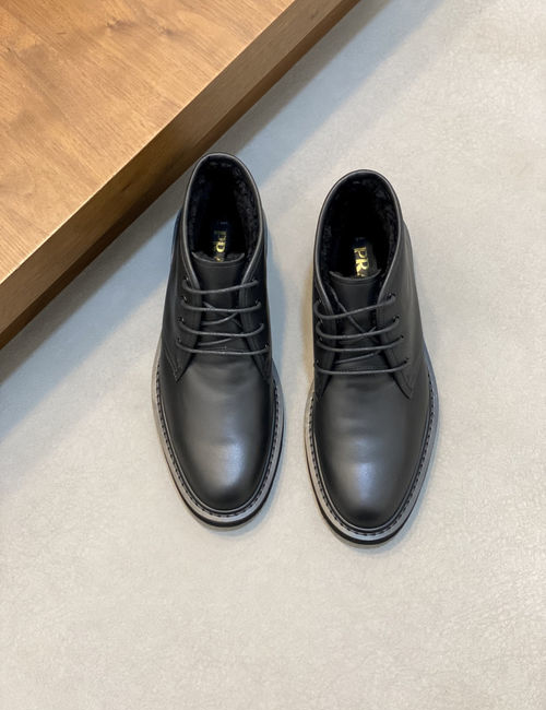 Prada Nappa Leather High-top Wool Sneakers