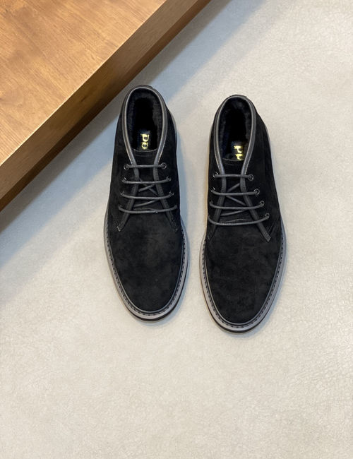 Prada Nappa Leather High-top Wool Sneakers