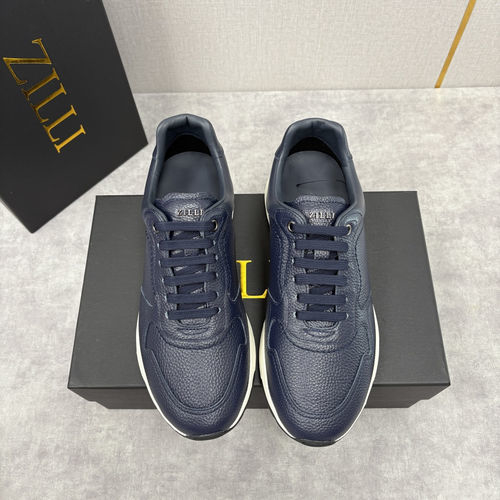 Zilli Stitched Leather Casual Sneakers