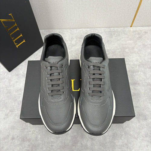 Zilli Stitched Leather Casual Sneakers