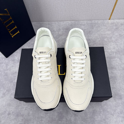 Zilli Stitched Leather Casual Sneakers