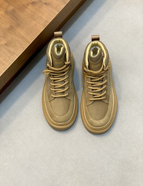 UGG Lace-up Thick-soled Sneakers With Sheepskin Lining