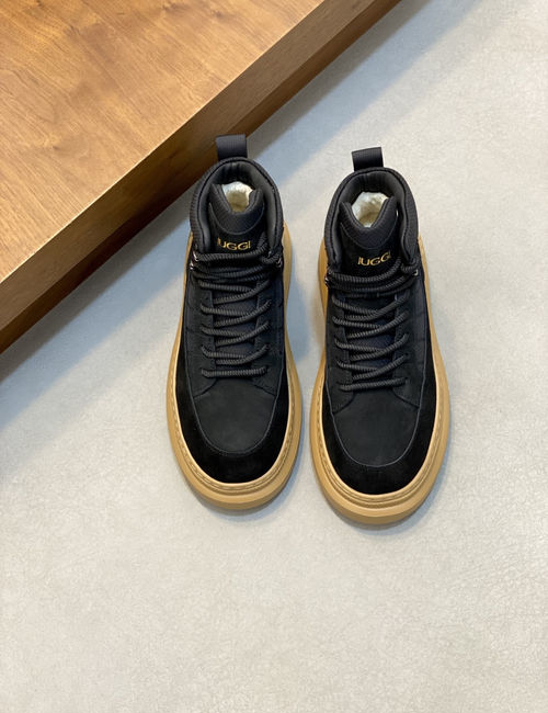UGG Lace-up Thick-soled Sneakers With Sheepskin Lining