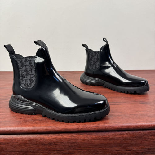 Christian Dior CD Combat Chelsea Leather Ankle Boots