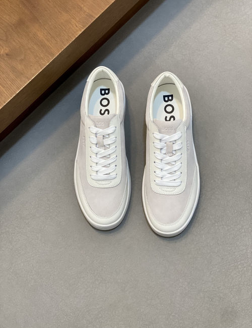 Hugo Boss Leather Slip-on Casual Sneakers With Fringes