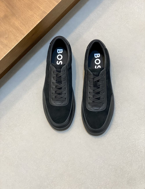 Hugo Boss Leather Slip-on Casual Sneakers With Fringes