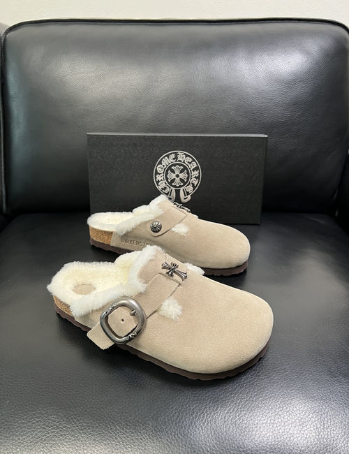 Chrome Hearts Grained Leather Lambskin Lined Shoes