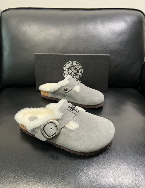 Chrome Hearts Grained Leather Lambskin Lined Shoes