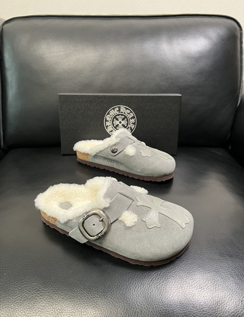 Chrome Hearts Grained Leather Lambskin Lined Shoes