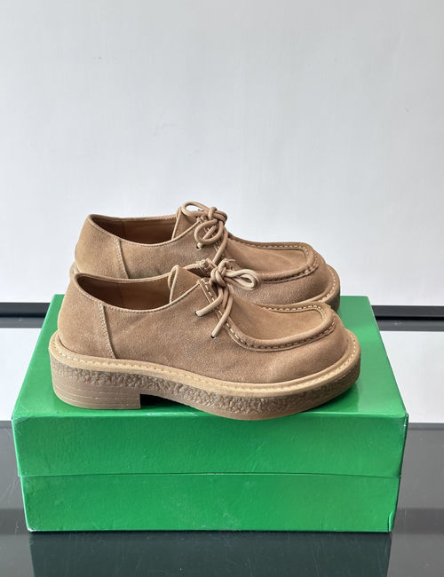 Bottega Veneta BV Woven Suede Derby Shoes With Rubber Soles