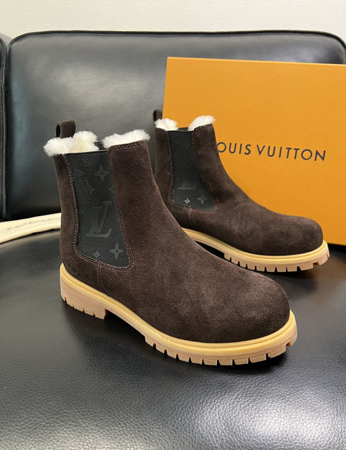 Louis Vuitton LV High-top Boots With Stitched Color Details