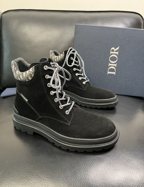 Christian Dior CD High-top Leather Stitching Comfortable Boots