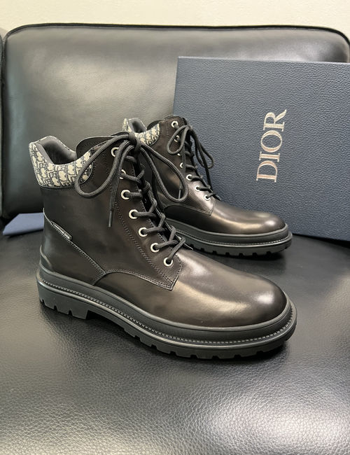Christian Dior CD High-top Leather Stitching Comfortable Boots