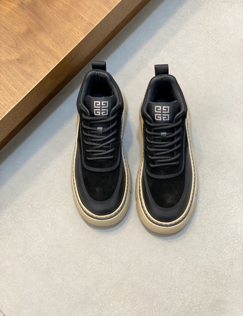 Givenchy Stitched Leather Logo Platform Sneakers