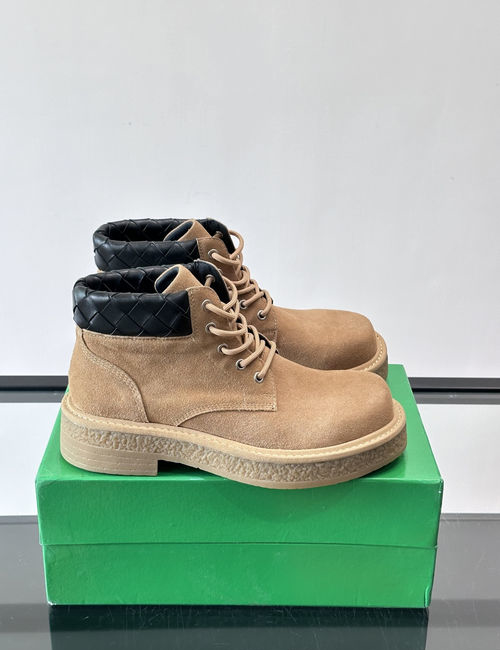 Bottega Veneta BV W24 Suede Work Boots With Woven Details