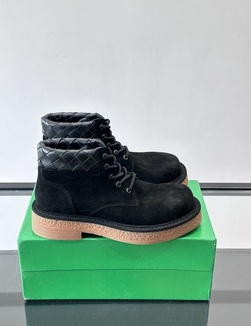 Bottega Veneta BV W24 Suede Work Boots With Woven Details