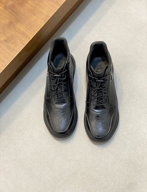 Berluti Hand-finished Mid-top Shoes With Leather Upper