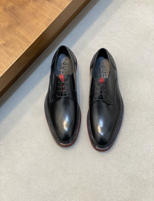 Gucci Stitching Leather Casual Walking Shoes