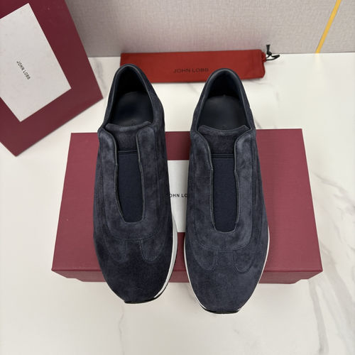 John Lobb Pace Suede Slip On Casual Sneakers