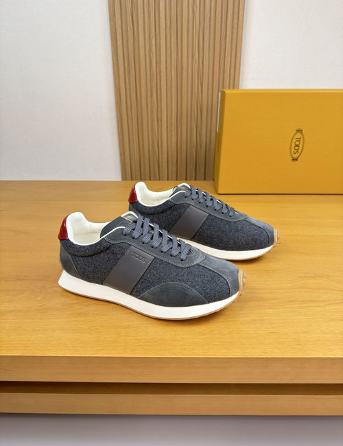 Tods Suede Patent Leather Casual Sneakers
