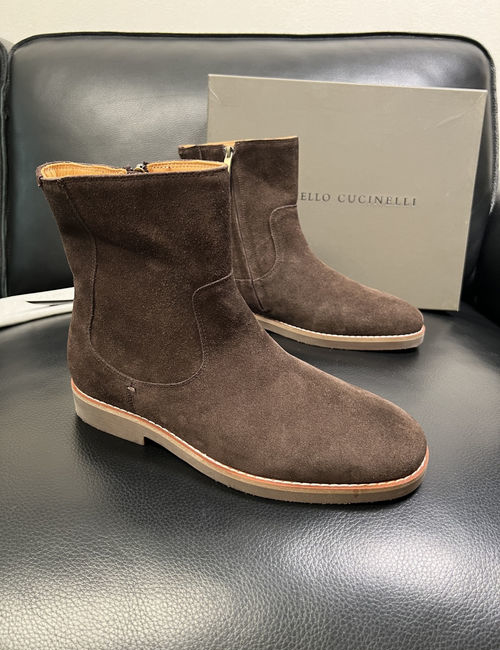 Brunello Cucinelli BC High-top Boots In Stitched Leather