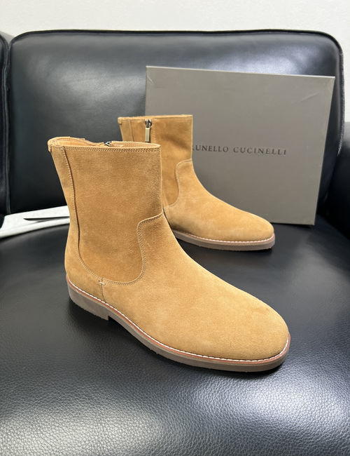 Brunello Cucinelli BC High-top Boots In Stitched Leather