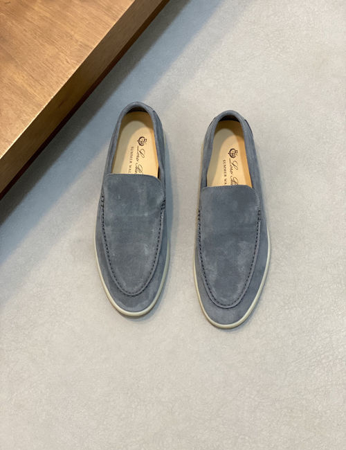 Loro Piana LP Couple Suede Leather Slip-on Loafers