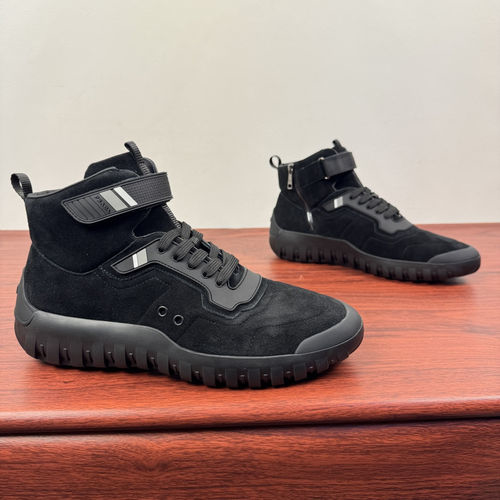 Prada Stitched Leather Casual Sports Boots