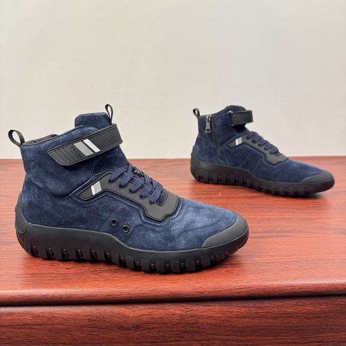 Prada Stitched Leather Casual Sports Boots