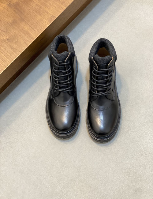 Christian Dior CD Genuine Leather Mid-top Ankle Boots