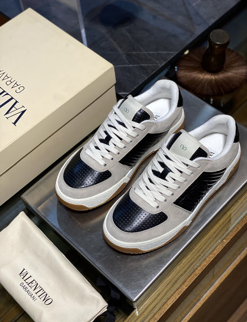 Valentino Sparry Stitched Leather Sports Shoes