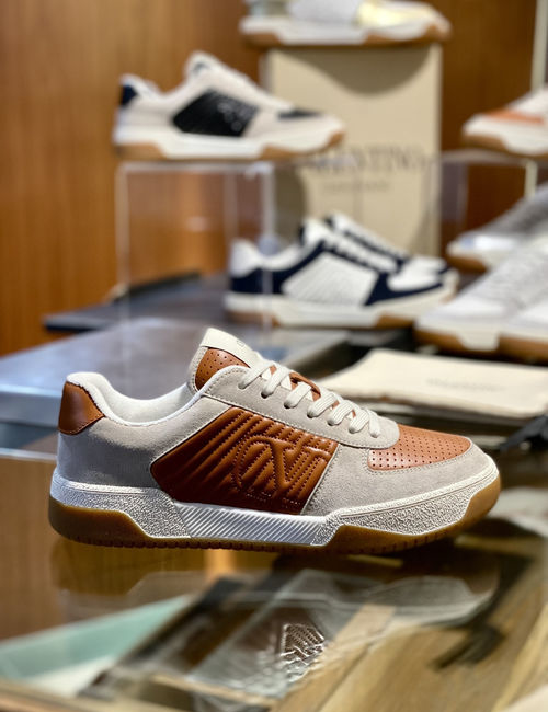 Valentino Sparry Stitched Leather Sports Shoes